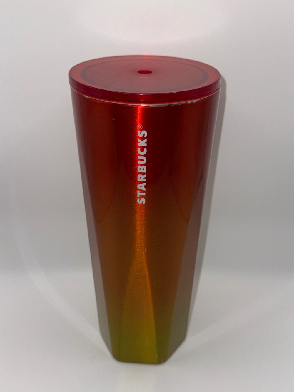 Starbucks 2022 Summer Heat Ombre Stainless Steel Tumbler 24oz Red Yellow No Stra